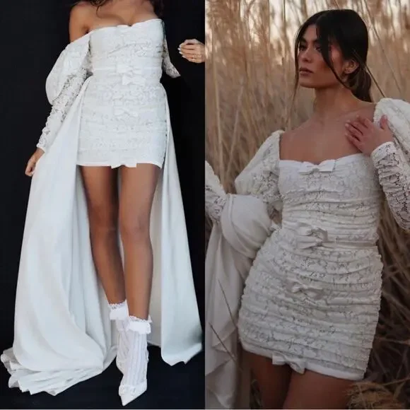 For Love And Lemons White Lace Maxi Dress - Picture 2 of 14